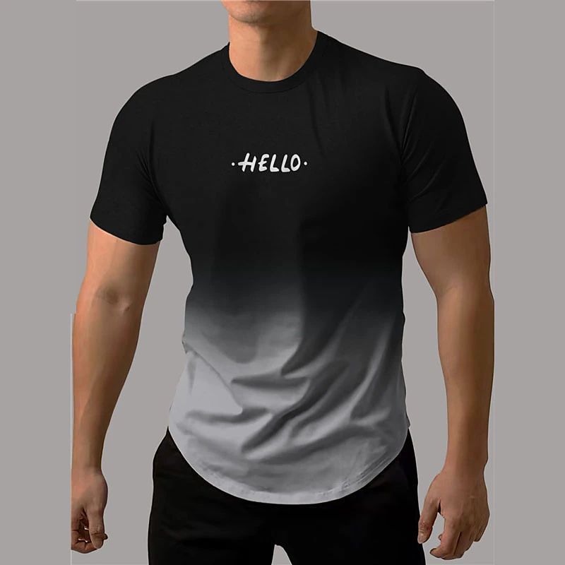 Hello Gradient Men's Short-sleeved Sports T-shirt