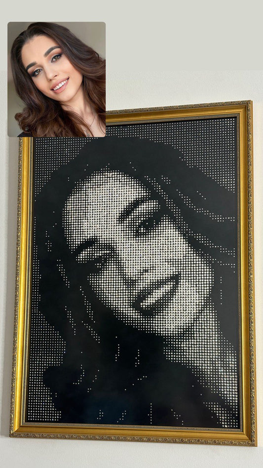 Rhinestone Custom Portraits for Birthdays, Weddings, Unique Gifts