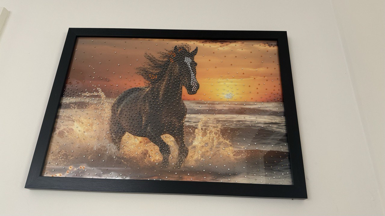 Leopard / Horse Portrait with Rhinestones Wall Posters