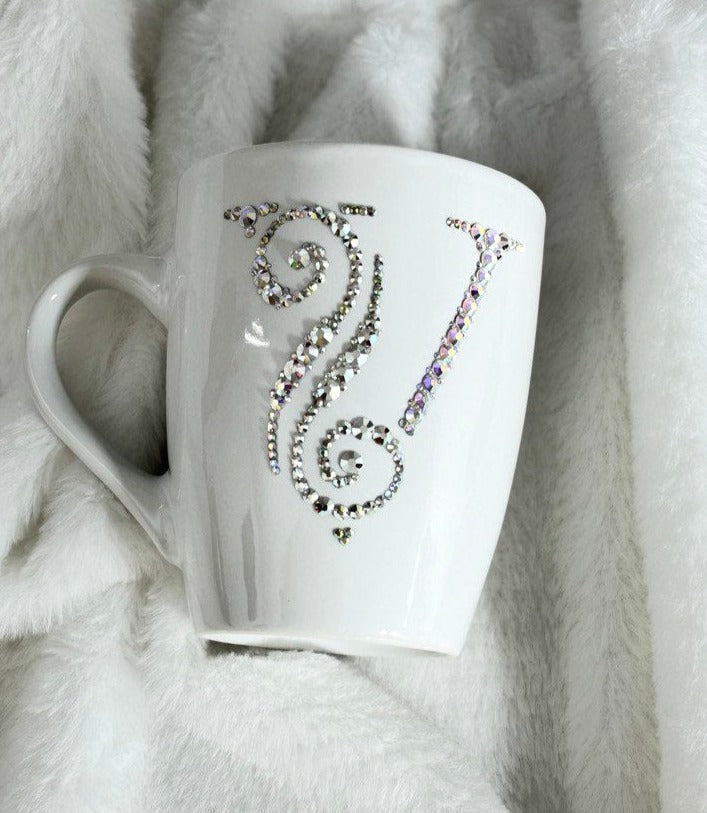 Name mug. Birthday gift for girlfriend, gift for mom, dad, friend. Mug with rhinestones.