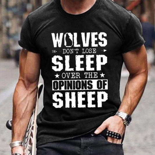 Wolves/Sheep Digital Printing Men's T-shirt
