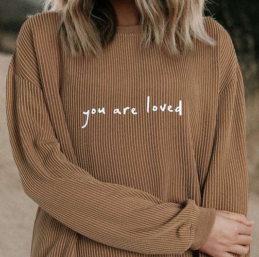 You Are Loved Letter Printed Women Sweater