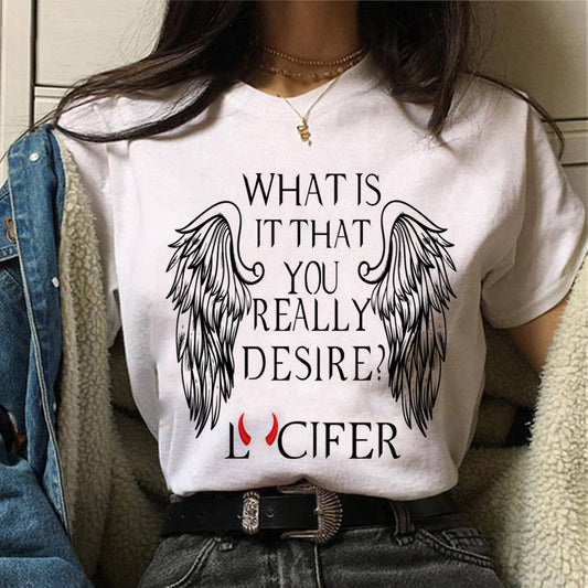 Devil Lucifer Printed Women Tshirt