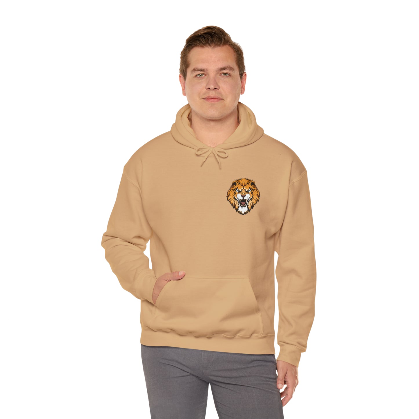 Lion Print Men's Hoodie: Roar Above Adversity