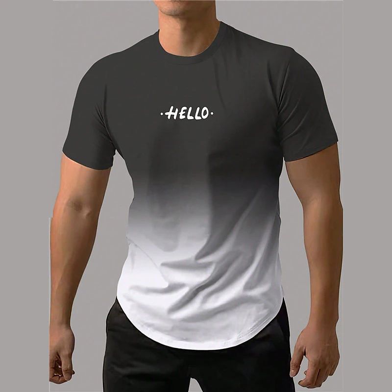 Hello Gradient Men's Short-sleeved Sports T-shirt