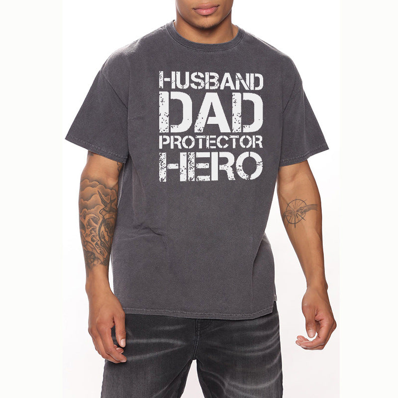 Husband, Dad, Protector, Hero Men's T-shirt