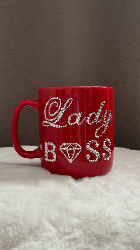 Custom Rhinestone Lady Boss Mug