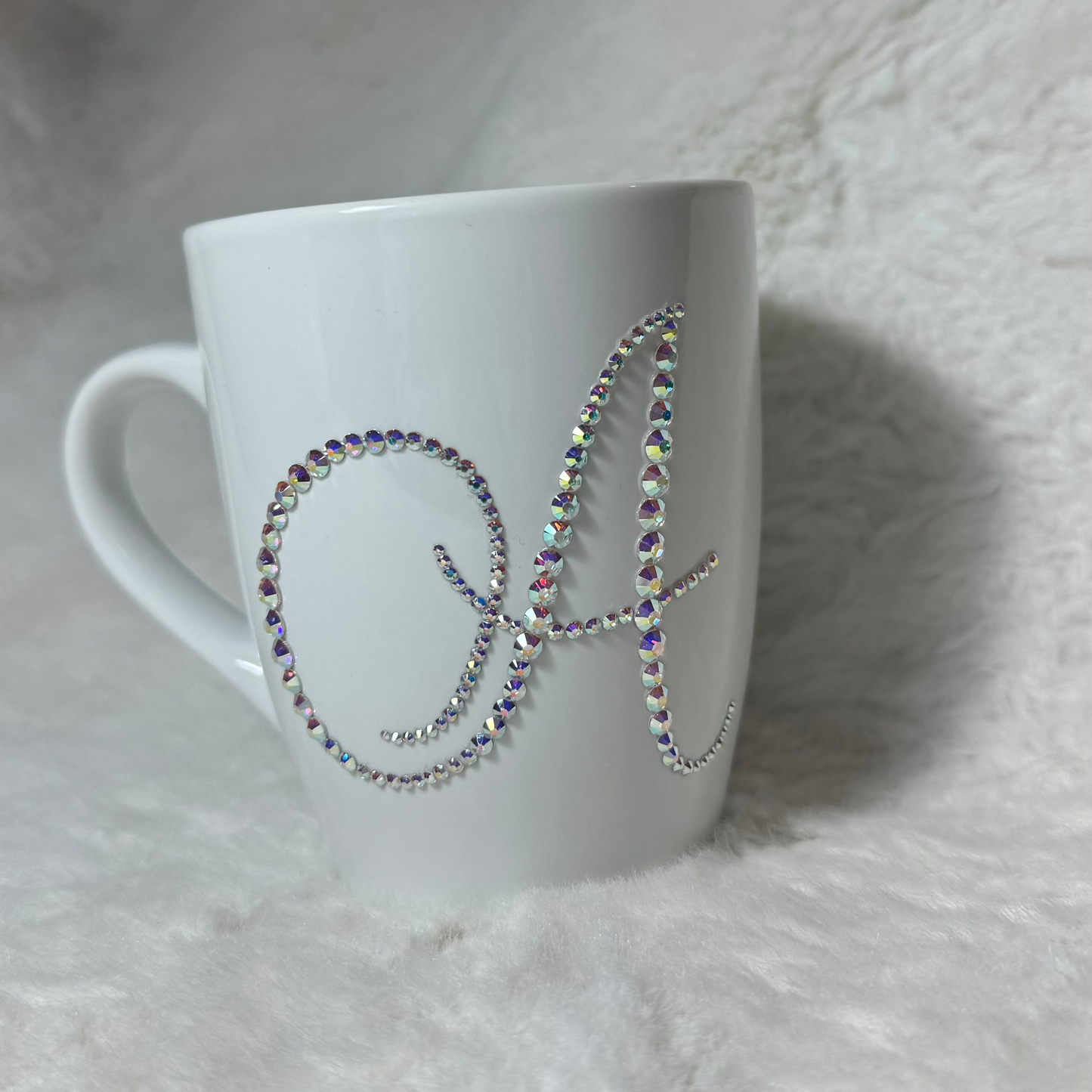 Custom Rhinestone Letter Mug