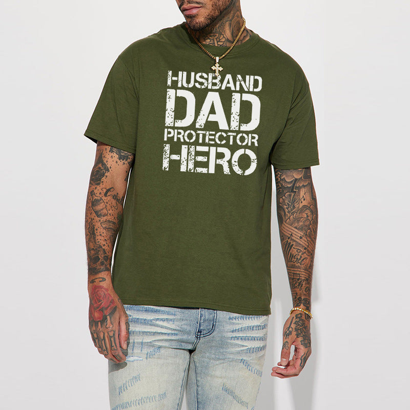 Husband, Dad, Protector, Hero Men's T-shirt