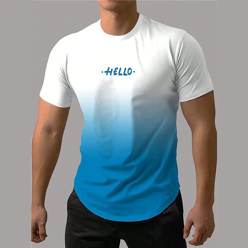 Hello Gradient Men's Short-sleeved Sports T-shirt