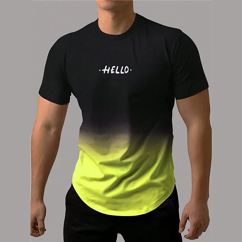 Hello Gradient Men's Short-sleeved Sports T-shirt