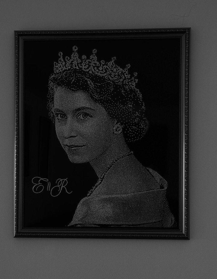 Queen Elizabeth Rhinestone Custom Portraits for Birthdays, Weddings, Unique Gifts